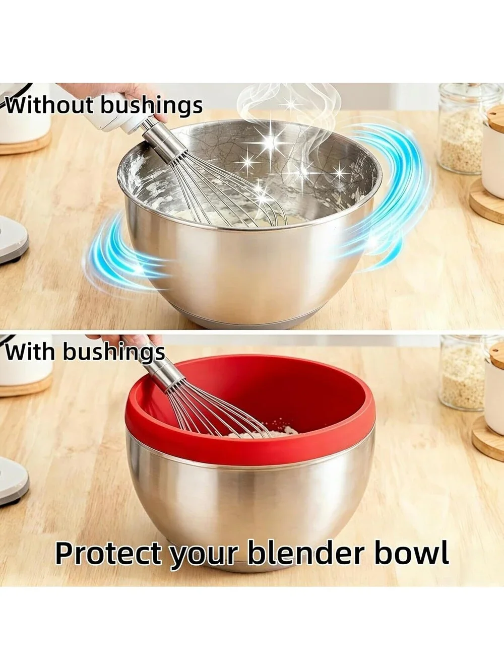 3-Pack Silicone Bowl Liners with Lids Compatible with 5 Qt KitchenAid Mixer